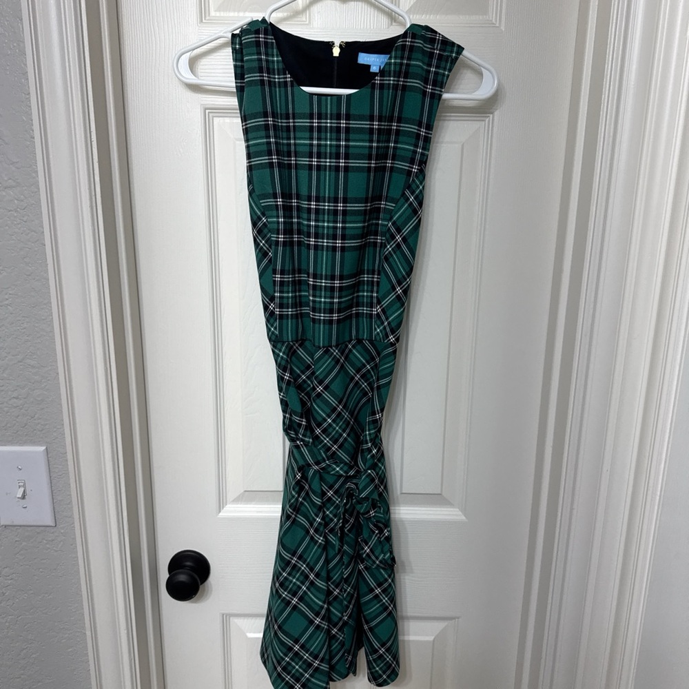 Draper James Blue Ruched Tie Front Sheath Dress